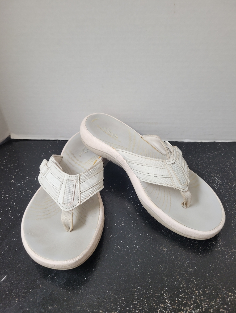 Clarks Cloudsteppers White with Adjustable Strap
